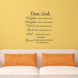Dear God Enlighten What's Dark in Me Wall Decal Inspirational Words Motivational Saying Quote - Vwaq - thumbnail 2