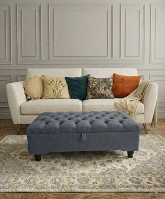 Chesterfield Ottoman Storage Box - Plush Velvet Tufted Footstool, Blanket Chest - image 1