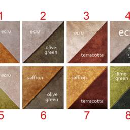 Color Block Velvet Pillow Cover Olive Green & Ecru Accent - thumbnail 3
