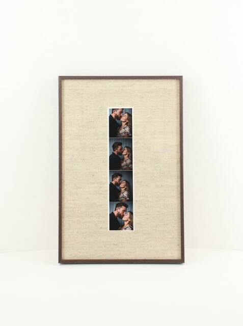 Custom-Made Wooden Frame 20x30 + Linen Passe-Partout For Photo/Polaroid - image 1