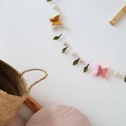 Felt Butterfly Garland Handmade Nursery Wall Decor - thumbnail 3