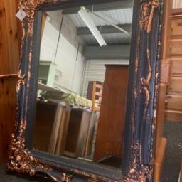 Large Mirror French Baroque Antique Ornate Painted Gold Leaf Stencilled - thumbnail 3