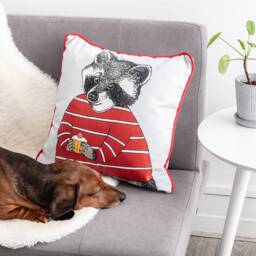 Raccoon Loves Cake Cushion - thumbnail 2
