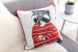 Raccoon Loves Cake Cushion - thumbnail 1