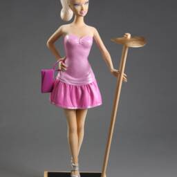 Origininal Woodsculpture// Pop Art Style, Contemporary Art, Barbie, Figurative Blonde Beauty - thumbnail 2