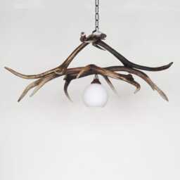 Real Antler Ceiling Light With Shade - thumbnail 2