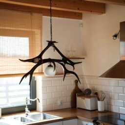 Real Antler Ceiling Light With Shade - thumbnail 3