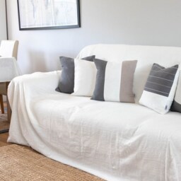 Set Of 6 Linen Pillow Covers For Sofa, Stonewashed Cushion Cover Combo Couch, Combination in Off-White/Grey/Sand - thumbnail 2