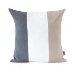 Set Of 6 Linen Pillow Covers For Sofa, Stonewashed Cushion Cover Combo Couch, Combination in Off-White/Grey/Sand - thumbnail 3