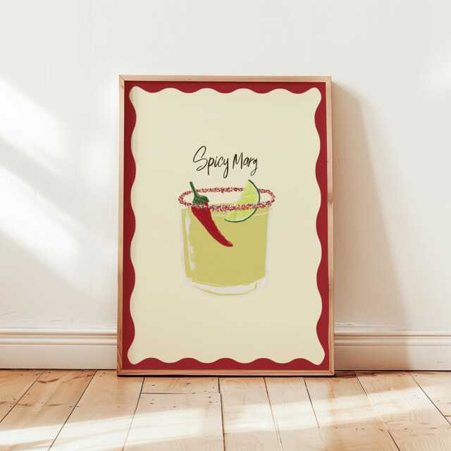 Spicy Margarita Kitchen Print Trendy Cocktail Wall Art - image 1