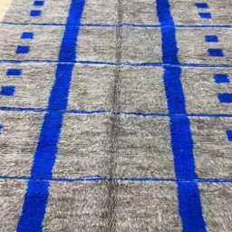 Blue Moroccan Rug 6.7x10 Ft - Beni Ourain Wool Handmade Area Rugs For Living Room Berber Boho - thumbnail 2