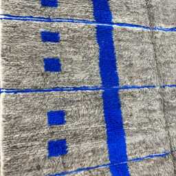Blue Moroccan Rug 6.7x10 Ft - Beni Ourain Wool Handmade Area Rugs For Living Room Berber Boho - thumbnail 4