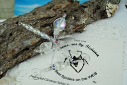 Handmade Swarovski Crystal Clear Ab Suncatcher Dragonfly, Beaded Christmas Gift Dragonfly Ornament Holiday, Great