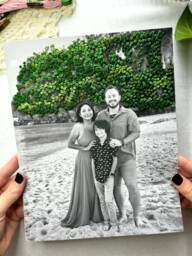 Custom Embroidered Picture, Handmade Cotton Photo Anniversary Gift - thumbnail 1