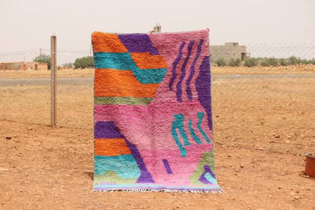 Contemporary Berber Wool Rug Colorful Abstract Moroccan Carpet - image 1