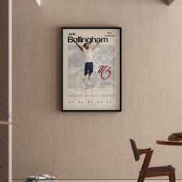 Jude Bellingham England Poster, Football Wall Art, Soccer Print, Stats Gift, Sports Decor - thumbnail 3