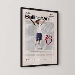 Jude Bellingham England Poster, Football Wall Art, Soccer Print, Stats Gift, Sports Decor - thumbnail 2