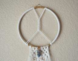 Macrame Wall Hanging With Quartz Crystal - thumbnail 1