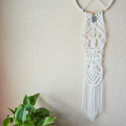 Macrame Wall Hanging With Quartz Crystal - thumbnail 4