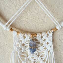 Macrame Wall Hanging With Quartz Crystal - thumbnail 2
