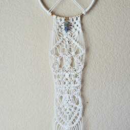 Macrame Wall Hanging With Quartz Crystal - thumbnail 3
