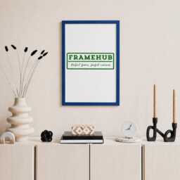 Midnight Blue Slim Brushed Wood Photo Frame Modern Gallery Wall Art Display - thumbnail 3