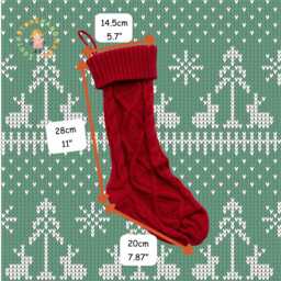 Custom Name Christmas Stocking 2025 - Personalized Handmade Knit Stockings, Holiday Decor & Gifts For Kids - thumbnail 2