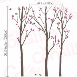 "Birch Tree Wall Decal Nursery Kids Room Decor - 92"" X 81" - thumbnail 2