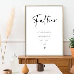 Personalised Fathers Day Print - Family Print Son Daughter Gift For Dad Newborn Baby Wall Art New Poem - thumbnail 2