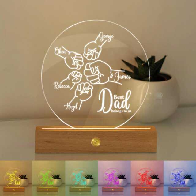 Personalized Dad Led Night Light, Custom Father's Day Gift - image 1