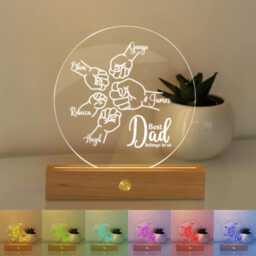 Personalized Dad Led Night Light, Custom Father's Day Gift