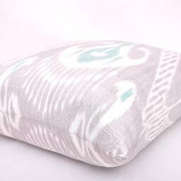 Handmade 20x20 Silk Cotton Ikat Pillow Cover, Decorative Cushion - thumbnail 2