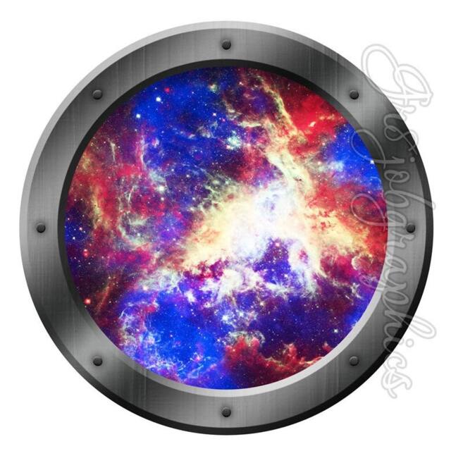 Solar System Porthole Mural Outer Space Wall Art - Vwaq Ps6