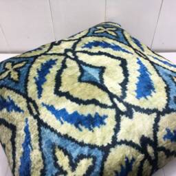 24x24 Silk Ikat Pillow Cover, Handwoven Accent Cushion - thumbnail 4