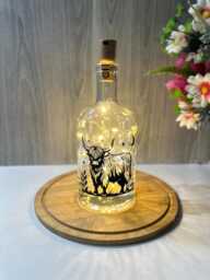 Highland Cow Bottle Lamp, Led String Lights, Decorative Light Up , Home Decor - thumbnail 1