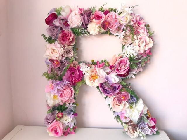 Moss Flower Letter Woodland Nursery Decor, Salon Decor - image 1