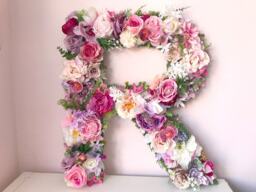 Moss Flower Letter Woodland Nursery Decor, Salon Decor - thumbnail 1