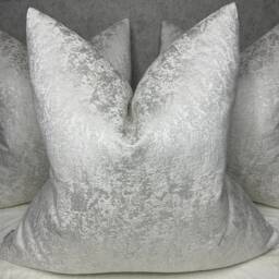 White Silver Shimmer Cushion Cover, Euro Sham Pillow Bed Cushion Cover, Diana Designer White Bedding