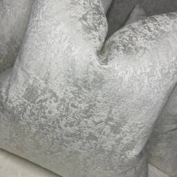 White Silver Shimmer Cushion Cover, Euro Sham Pillow Bed Cushion Cover, Diana Designer White Bedding - thumbnail 2