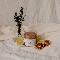 Lime Basil & Mandarin Handmade, Soy Wax, Eco Friendly, Vegan Candle - thumbnail 3