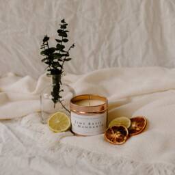 Lime Basil & Mandarin Handmade, Soy Wax, Eco Friendly, Vegan Candle - thumbnail 2