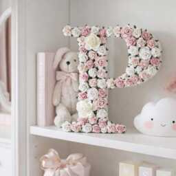 Personalised Wooden Letter Decor Paper Flower Personalised For Girls Nursery & Bedroom Nursery Wall Art - thumbnail 2