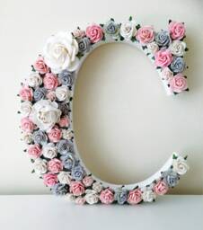 Personalised Wooden Letter Decor Paper Flower Personalised For Girls Nursery & Bedroom Nursery Wall Art - thumbnail 1