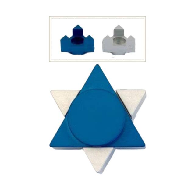 Travel Shabbat Candlesticks, Star Of David Colorful Candle Holders, Judaica, Compact Tea Light Judaica Gift From Israel - image 1