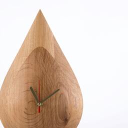 Modern Minimalist Wood Wall Clock - Handmade Oak Teardrop Design, Scandinavian Style - thumbnail 3
