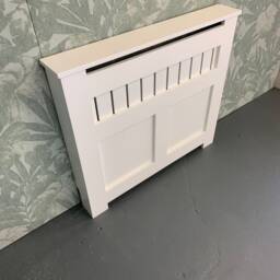 Solid Radiator Cover in Panel & Slat Design Custom Sizes Available - thumbnail 3
