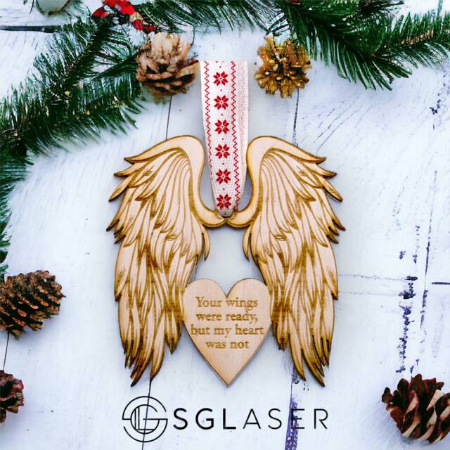 Christmas Baubles Angels Wings, Christmas Tree, Christmas Baubles Handmade, First Bauble, Custom Gift Tags With Name -C022 - image 1