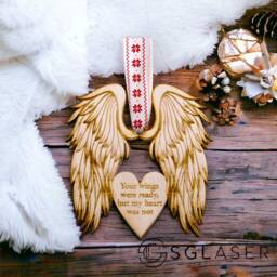 Christmas Baubles Angels Wings, Christmas Tree, Christmas Baubles Handmade, First Bauble, Custom Gift Tags With Name -C022 - thumbnail 3