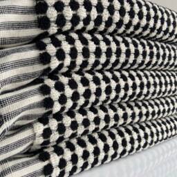 Organic Towel 18x37, Black Hand Towel, Face Kitchen Dish Head Tea Small Soft Peshkir - thumbnail 2