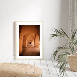 stone Arch Passage Poster, Architecture Print, Photography, Arched Walkway, Arches, Wall Art, Minimalist Poster - thumbnail 1